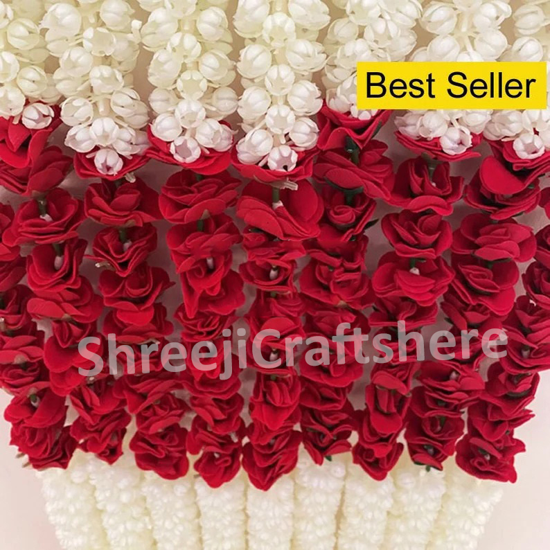 Rose Mogra Strings | 5 Feet' Mogra Decoration | Main Door, Wedding, Diwali, Puja, Home Decor
