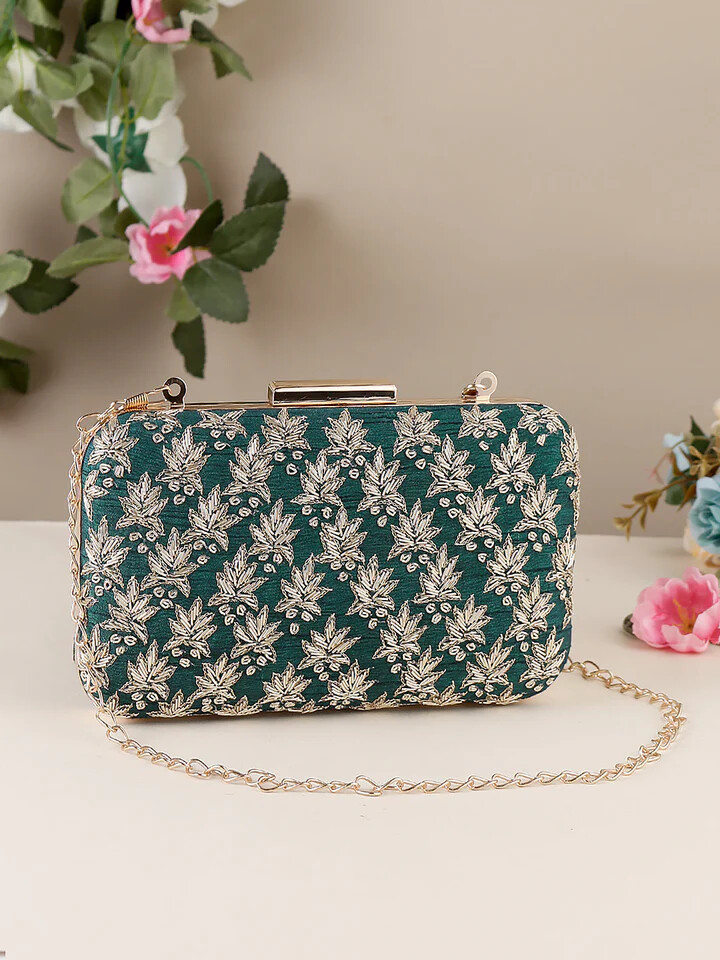 Embroidered Clutch Bag for Women | Handmade Ethnic Party Purse | Indian Bridal & Festive Clutch | Multiple Colors