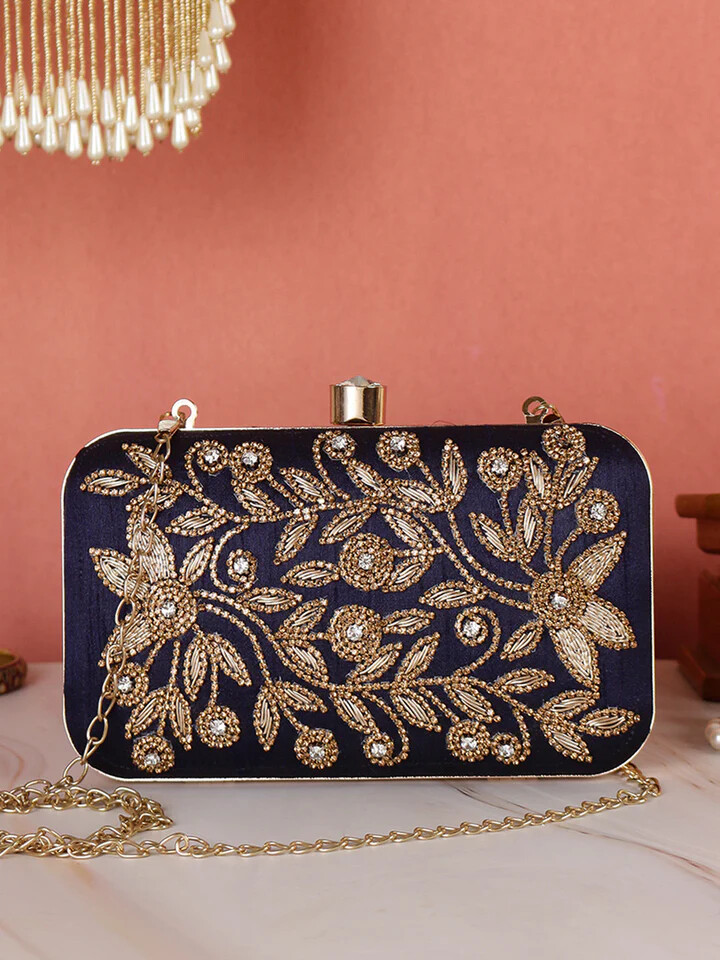 Embroidered Clutch Bag for Women | Handmade Ethnic Party Purse | Indian Bridal & Festive Clutch | Multiple Colors