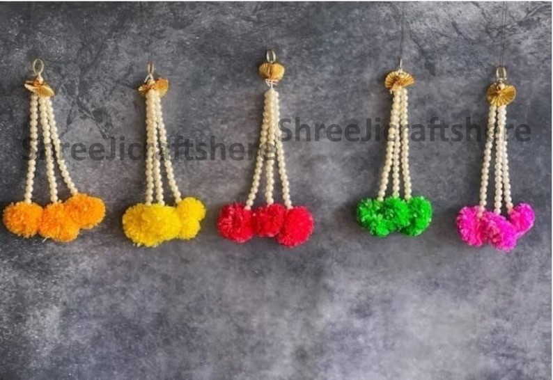 Pearl Beads Wall Hangings | Indian Home Decor | Boho Wall Art | Festive & Wedding Decoration - Image 2