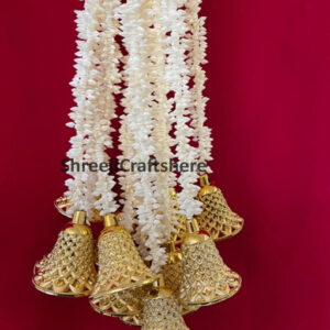 Scented Jasmine with Bells | 5 Feet' Floral Decoration | Backdrop, Main Door, Wedding, Diwali, Puja, Home Decor