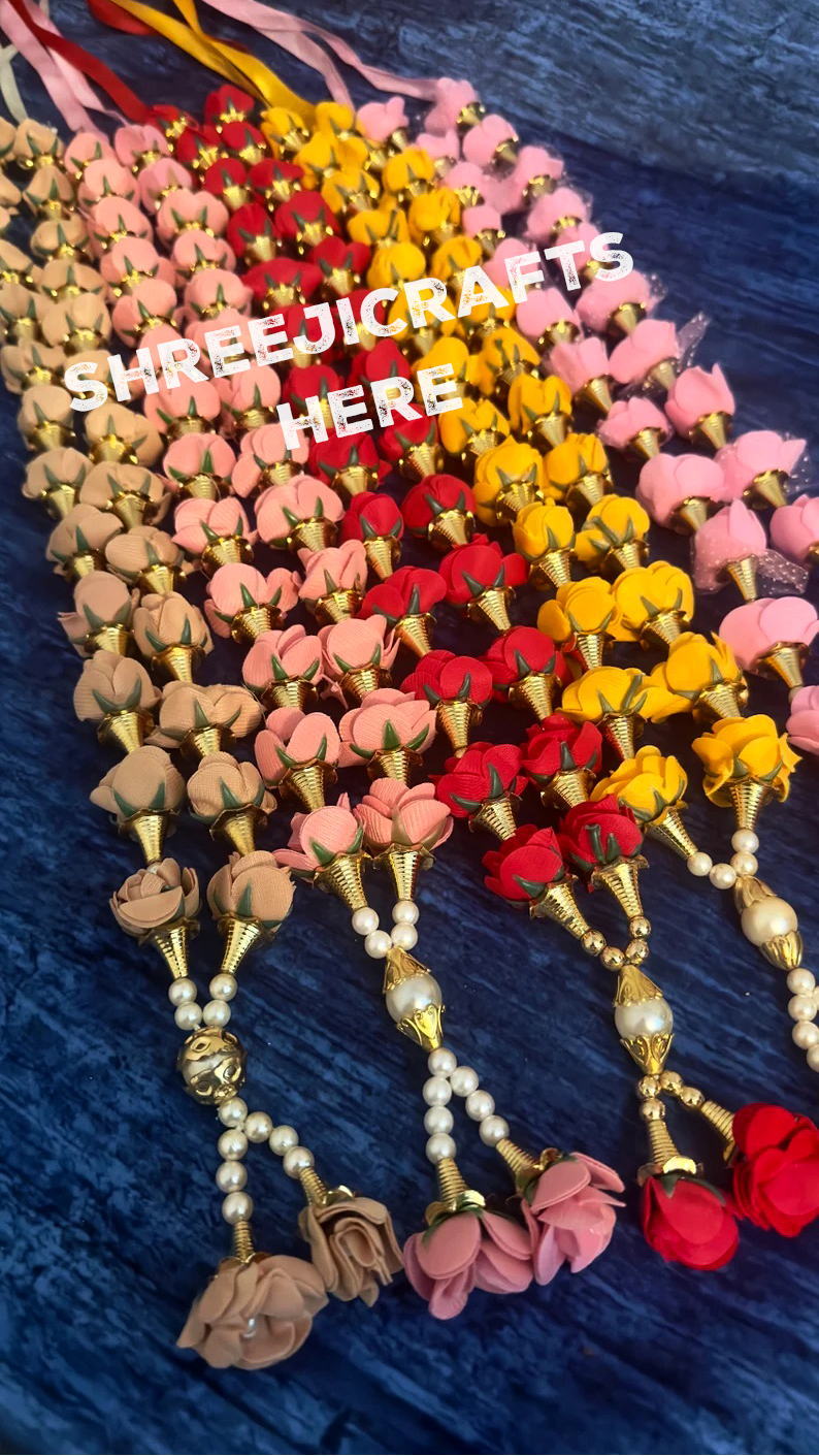 Rose Milni Haars – Traditional Punjabi Wedding Necklace for Groom | Handcrafted Milni Jewelry | Sikh Wedding Accessories - Image 2