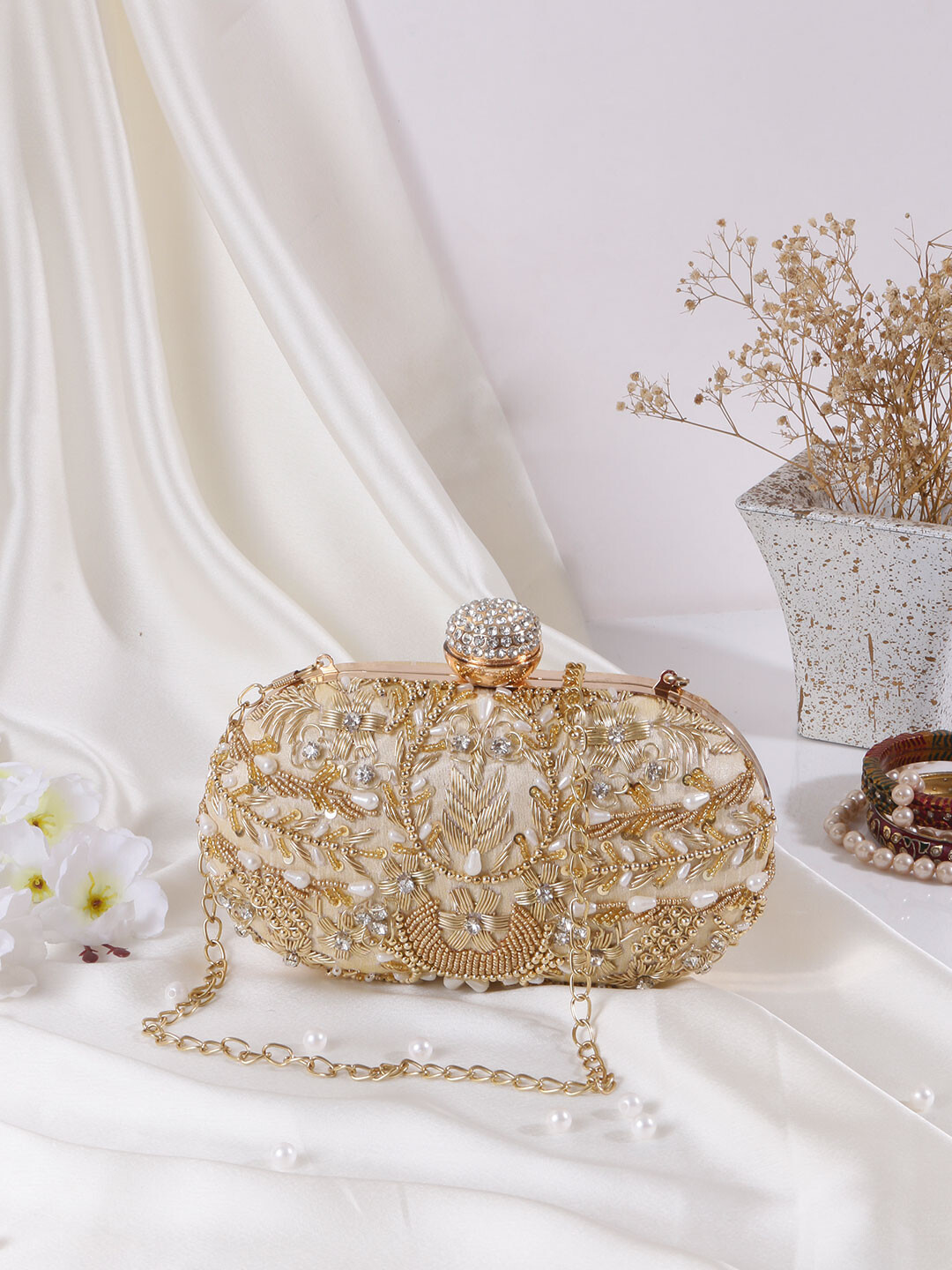 Embroidered Clutch Bag for Women | Handmade Ethnic Party Purse | Indian Bridal & Festive Clutch | Multiple Colors