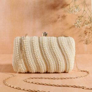 Pearl Work Clutch Bag for Women | Handmade Ethnic Party Purse | Indian Bridal & Festive Clutch | Multiple Colors