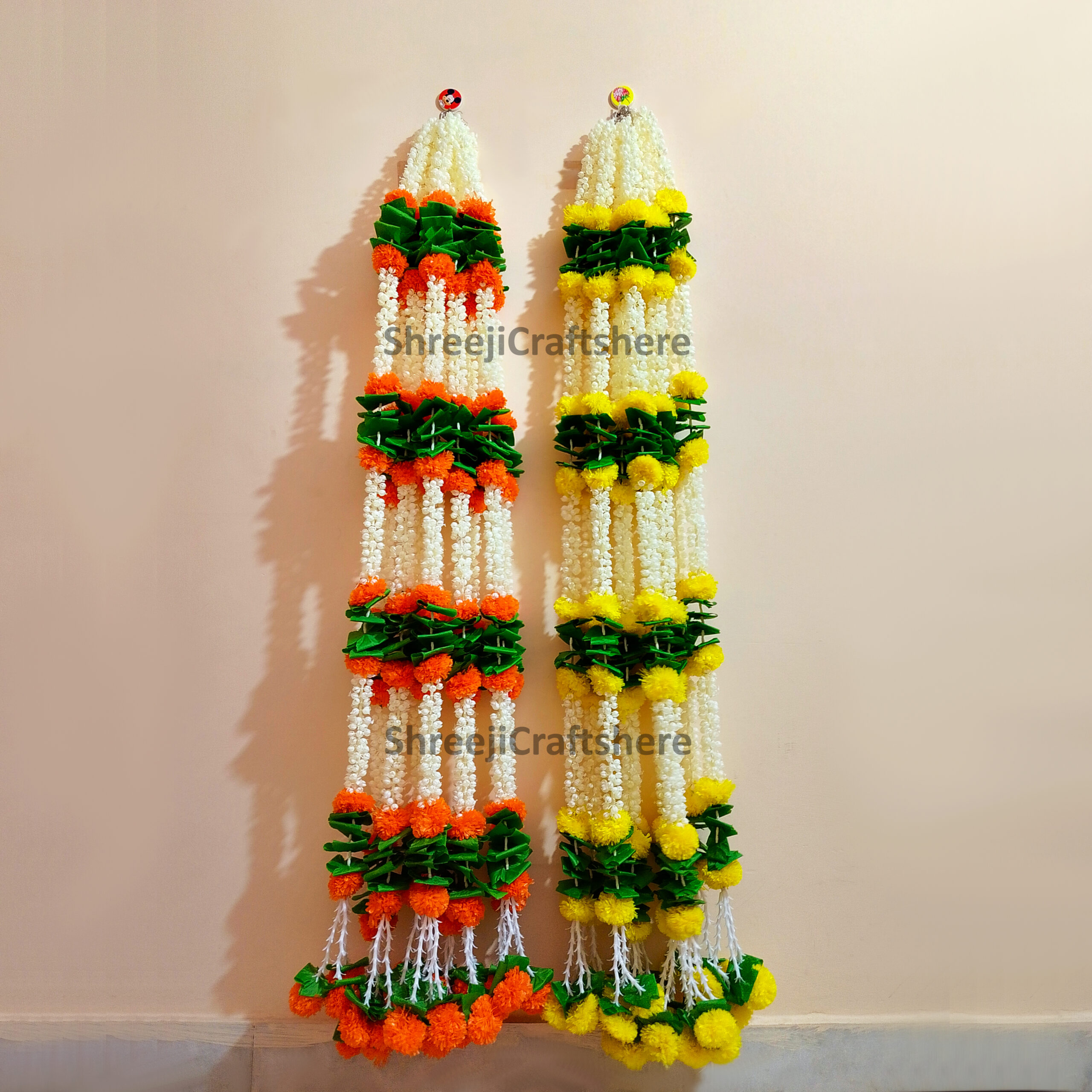 Mogra Marigold Strings | 5 Ft' Floral Decoration | Main Door, Wedding, Diwali, Puja, Home Decor - Image 6
