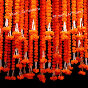 Marigold Tuberose Strings | 5 Ft' Floral Decoration | Main Door, Wedding, Diwali, Puja, Home Decor