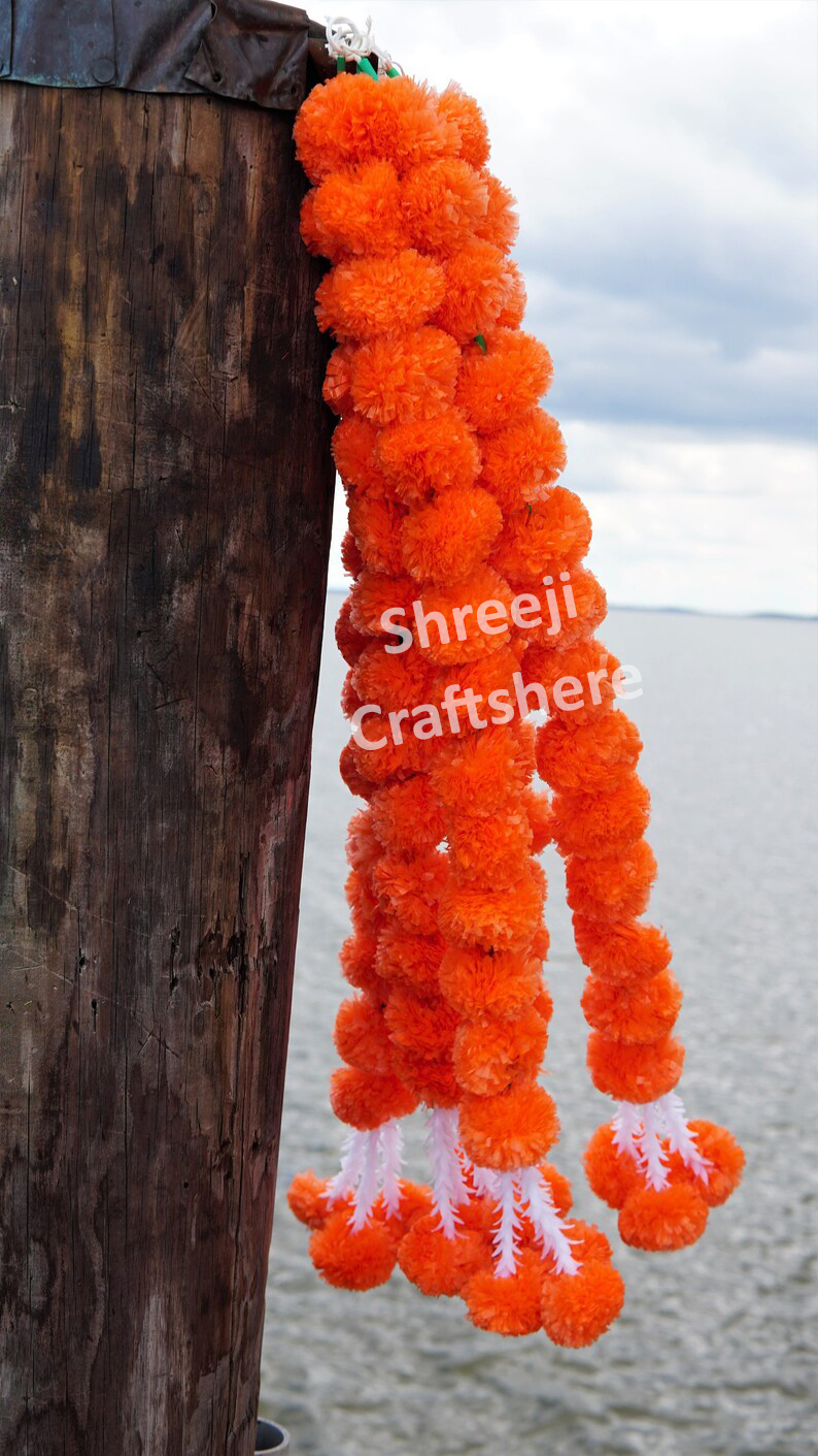 Marigold Tuberose Strings | 5 Ft' Floral Decoration | Main Door, Wedding, Diwali, Puja, Home Decor - Image 2