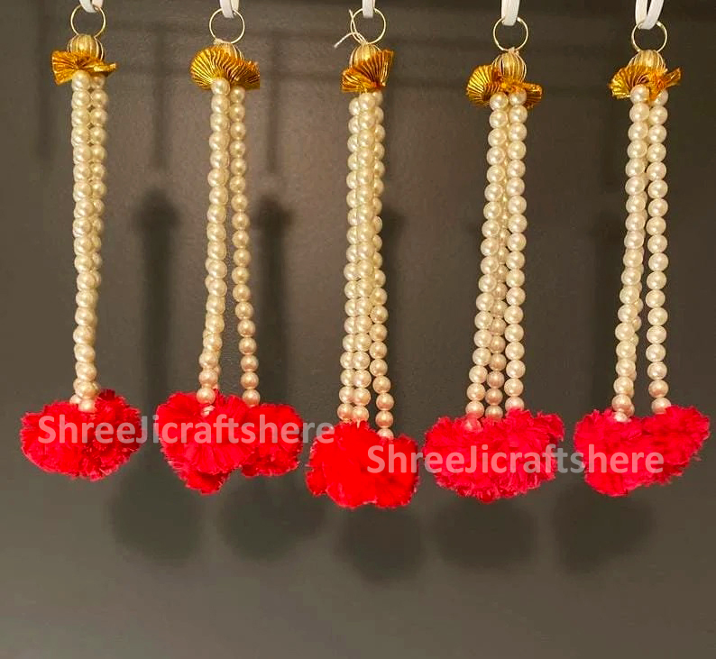 Pearl Beads Wall Hangings | Indian Home Decor | Boho Wall Art | Festive & Wedding Decoration - Image 5