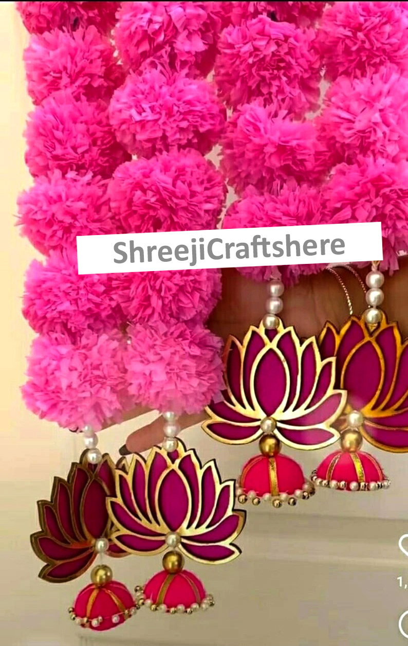 Marigold Lotus Hangings | Floral Decoration | Main Door, Wedding, Diwali, Puja, Home Decor - Image 2