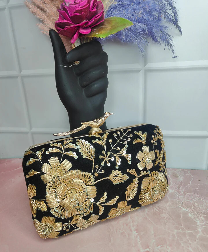 Embroidered Clutch Bag for Women | Handmade Ethnic Party Purse | Indian Bridal & Festive Clutch