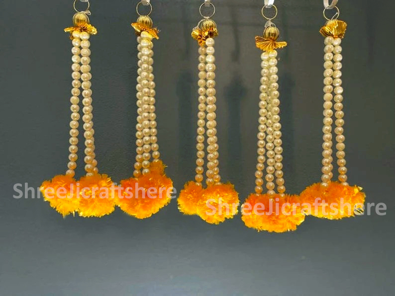 Pearl Beads Wall Hangings | Indian Home Decor | Boho Wall Art | Festive & Wedding Decoration - Image 4