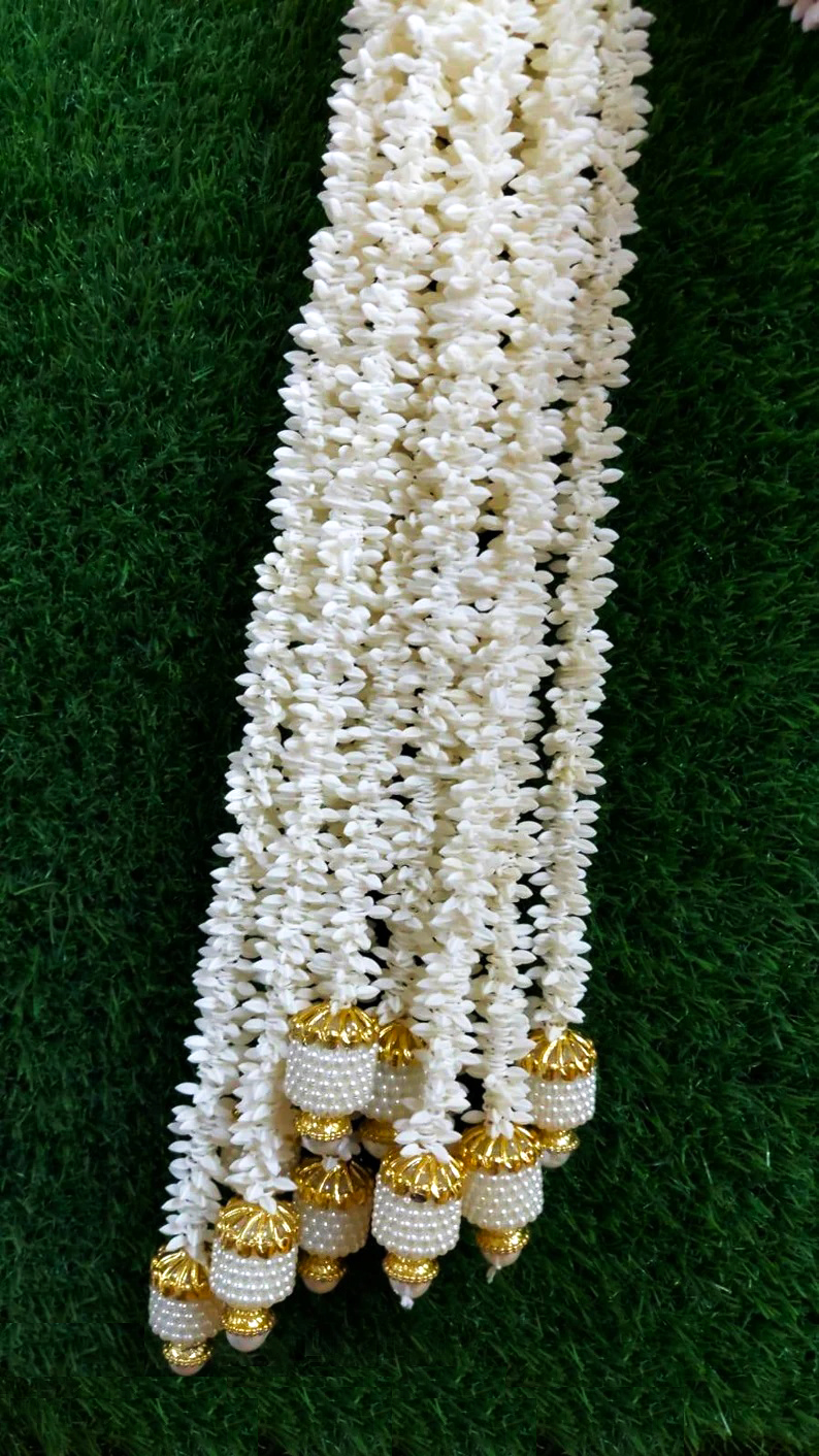 5 Feet' Scented White Jasmine | Floral Decoration | Backdrop, Main Door, Wedding, Diwali, Puja, Home Decor - Image 2