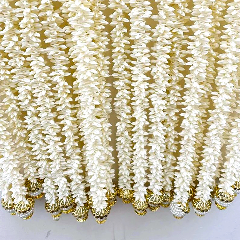 5 Feet' Scented White Jasmine | Floral Decoration | Backdrop, Main Door, Wedding, Diwali, Puja, Home Decor