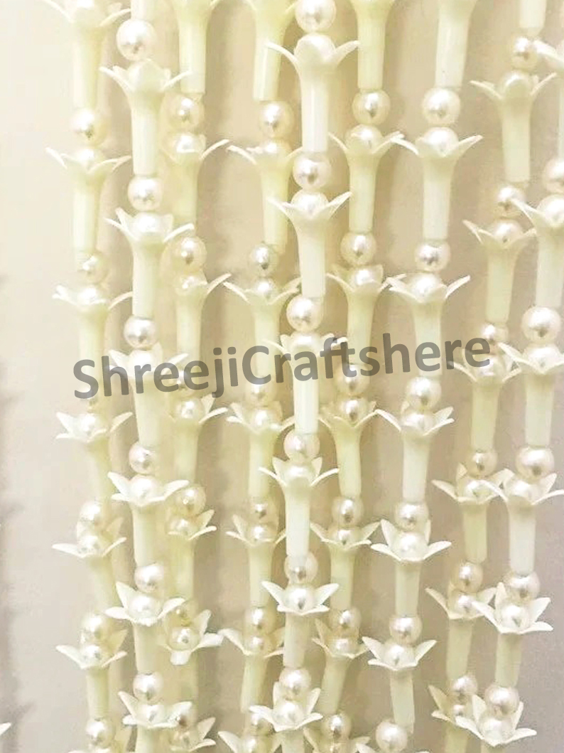 5 Feet' Pearl Tuberose Flower Strings | Artificial Rajnigandha Garlands | Wedding & Home Decoration Hanging - Image 2