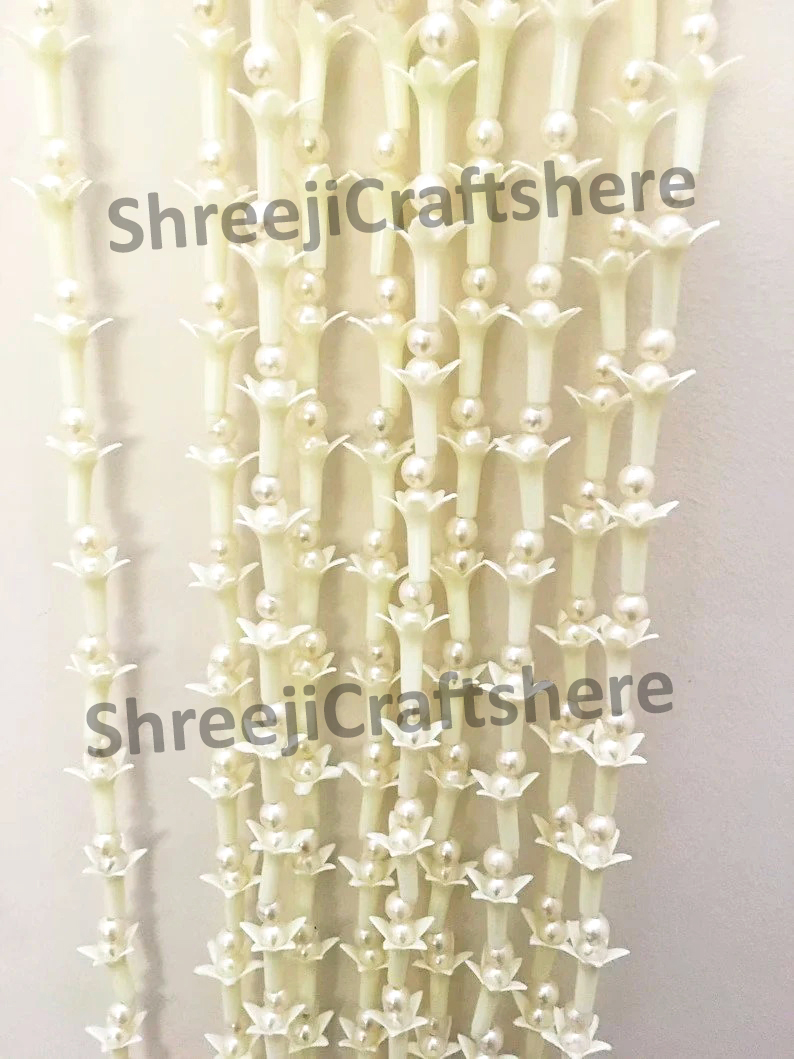 5 Feet' Pearl Tuberose Flower Strings | Artificial Rajnigandha Garlands | Wedding & Home Decoration Hanging