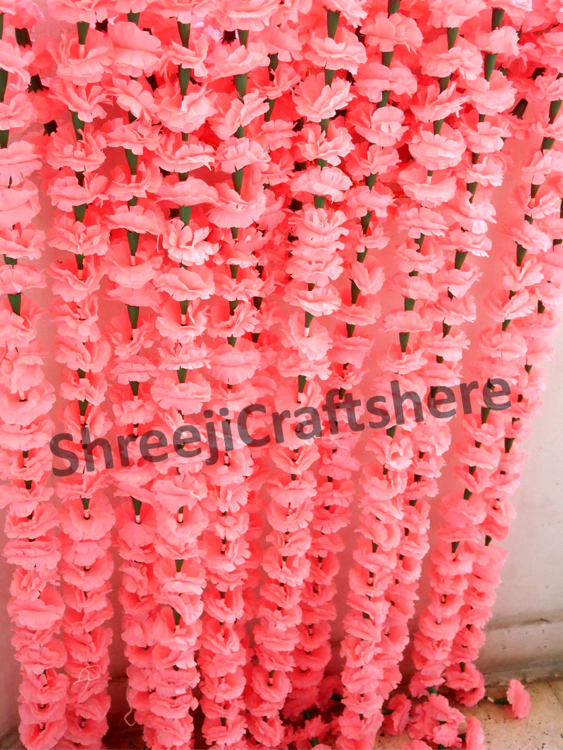 Artificial Marigold Garlands Strings Daisy Fabric | Indian Wedding Decoration | Festive Home Decor | 5 Feet' Flower Garland - Image 2