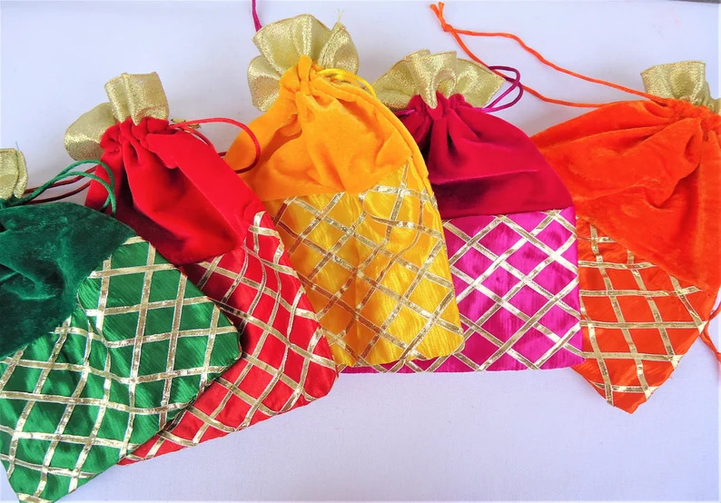 Bulk Potli Bags for Return Gifts | Indian Wedding Favor Bags | Festive Potli Pouches | Bridal Gift Bags