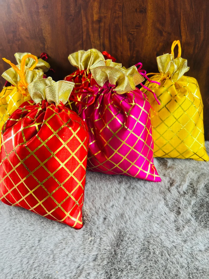 Handcrafted Potli Bags for Return Gifts | Indian Wedding Favor Bags | Festive Potli Pouches | Bridal Gift Bags - Image 5