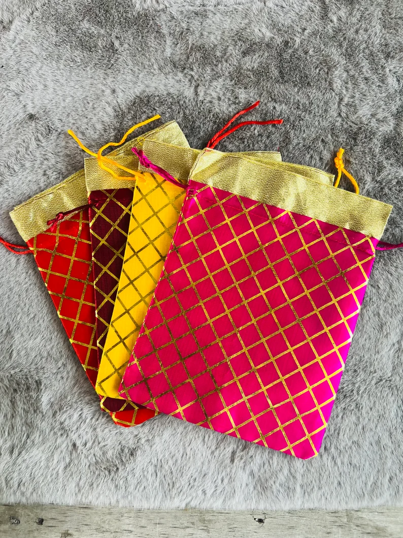Handcrafted Potli Bags for Return Gifts | Indian Wedding Favor Bags | Festive Potli Pouches | Bridal Gift Bags - Image 4