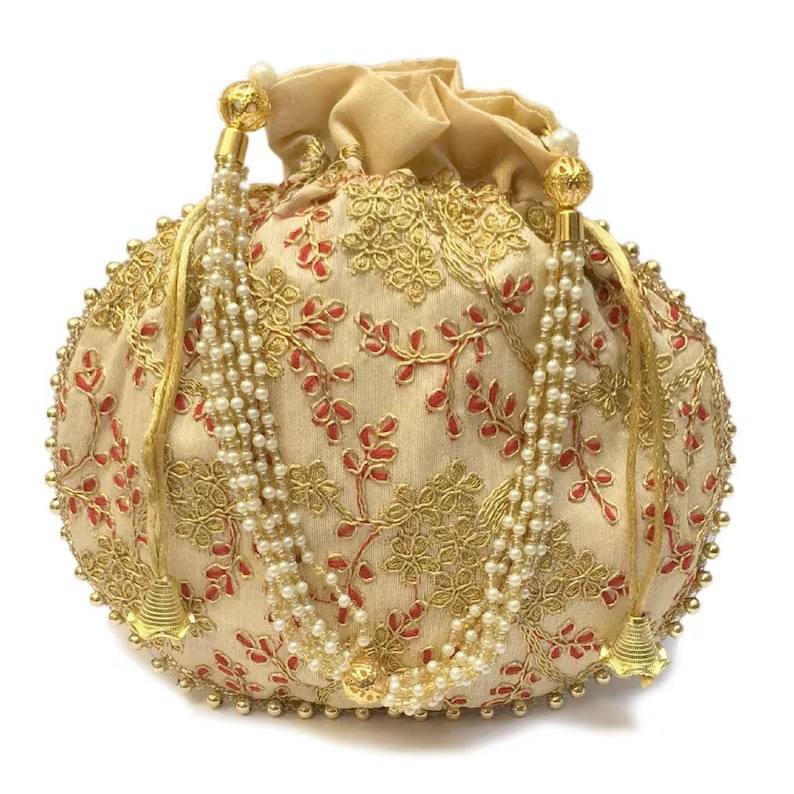 Embroidered Potli Bags for Return Gifts | Indian Wedding Favor Bags | Festive Potli Pouches | Bridal Gift Bags - Image 3