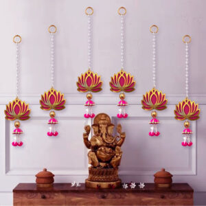 Lotus Tuberose Hangings for Backdrop | MDF Floral Decor | Handmade Lotus Hanging | Festive & Home Decoration
