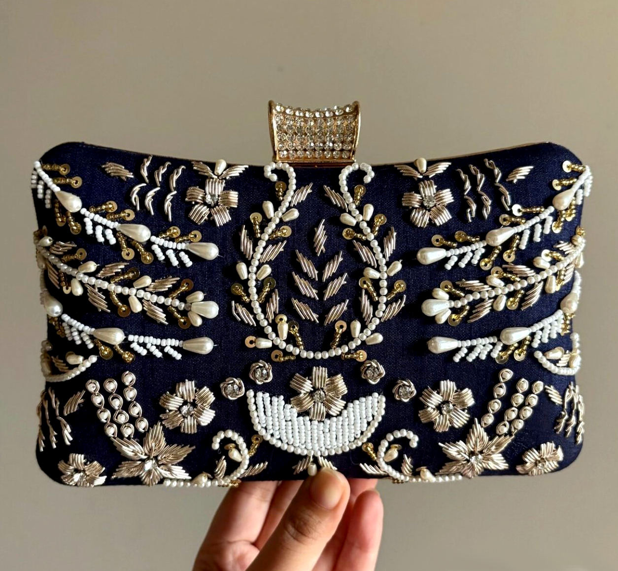 Embroidered Clutch Bag for Women | Handcrafted Clutch | Elegant Evening Bag | Minimalist Embroidered Purse | Multiple Colors
