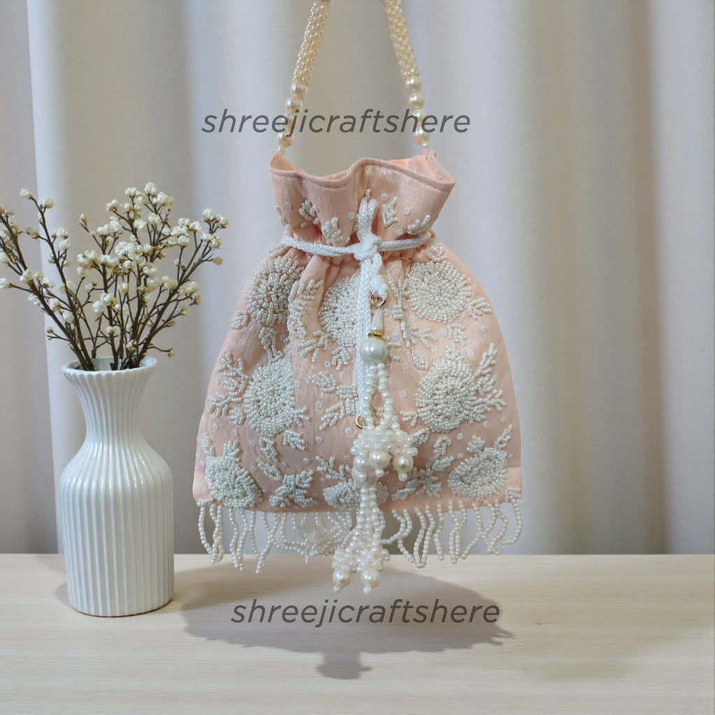 Heavy Embellished Potli Bag | Bridal Party Clutch | Ethnic Handbag for Weddings & Functions - Image 5