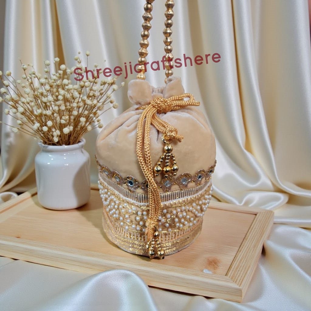 Handmade Velvet Potli Bags | Wedding Return Gift Bags | Bridal Potli Pouch | Indian Festive Gift Bags - Image 6