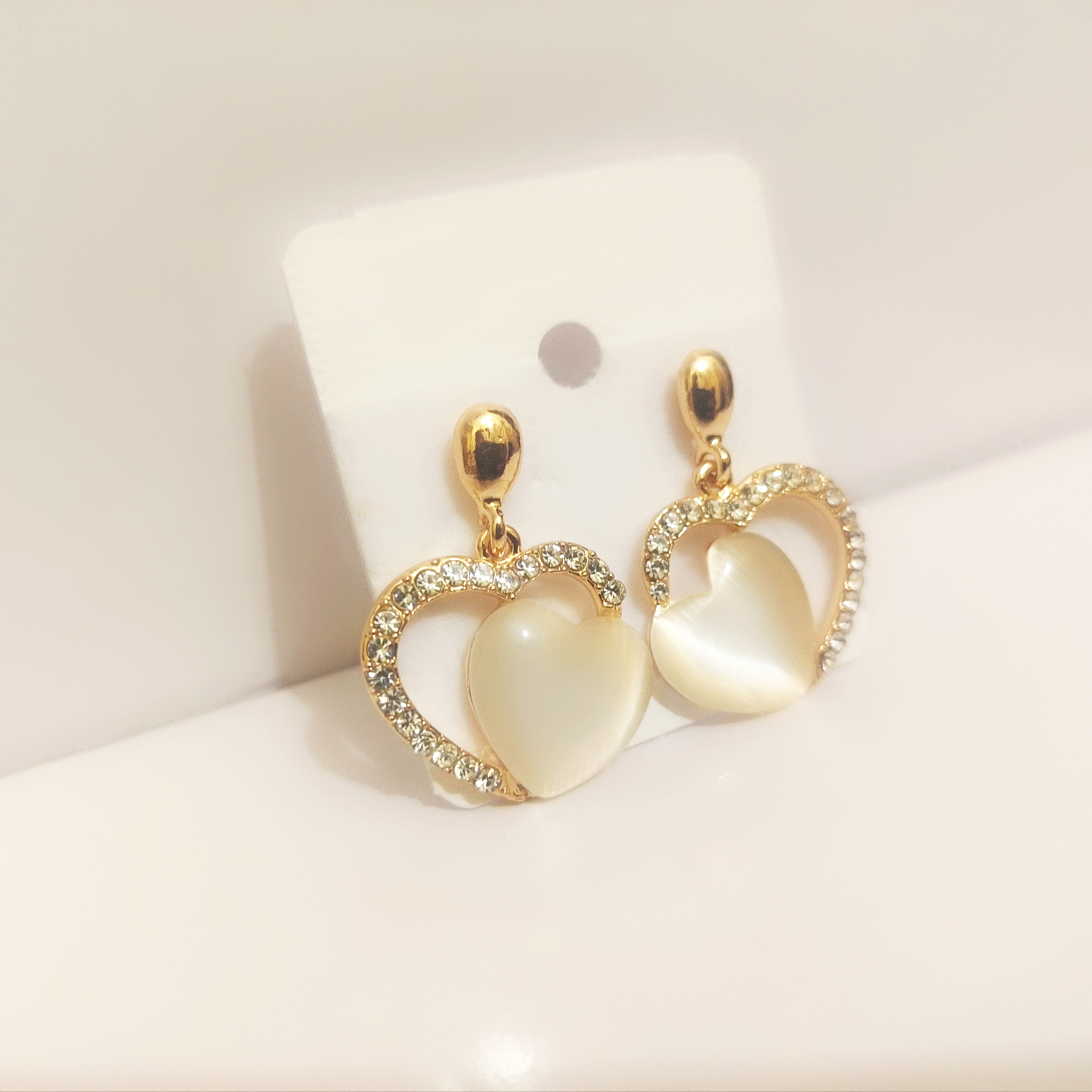 Eternal Love: Crystal-Framed Heart Drop Earrings (Silver-Tone) - Image 7