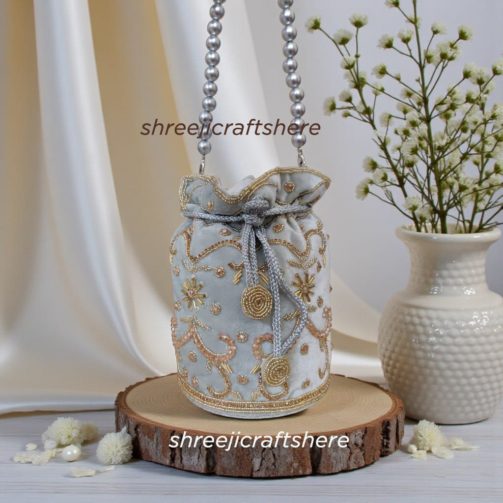 Premium Heavy Potli Bag with Rich Embroidery | Designer Ethnic Pouch for Weddings & Special Occasions - Image 5