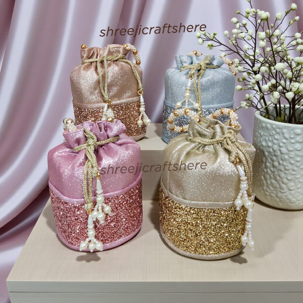 Heavy Embellished Potli Bag | Bridal Party Clutch | Ethnic Handbag for Weddings & Functions - Image 2