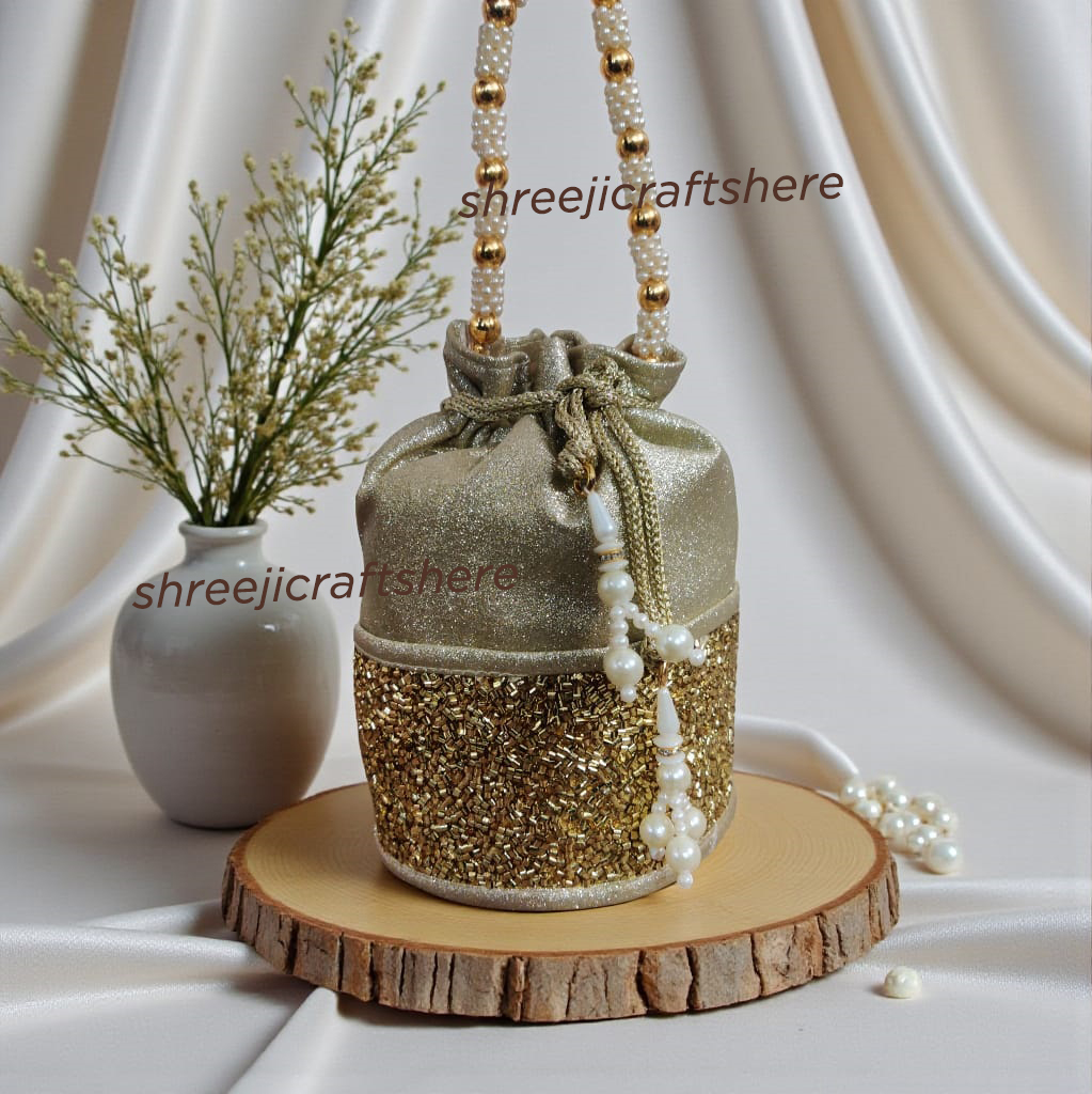 Heavy Embellished Potli Bag | Bridal Party Clutch | Ethnic Handbag for Weddings & Functions