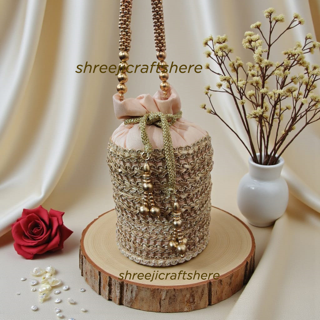 Heavy Embellished Potli Bag | Bridal Party Clutch | Ethnic Handbag for Weddings & Functions