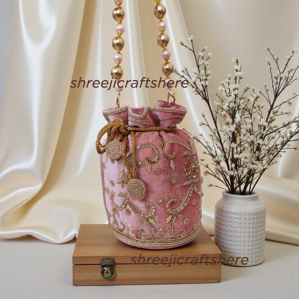 Premium Heavy Potli Bag with Rich Embroidery | Designer Ethnic Pouch for Weddings & Special Occasions - Image 3