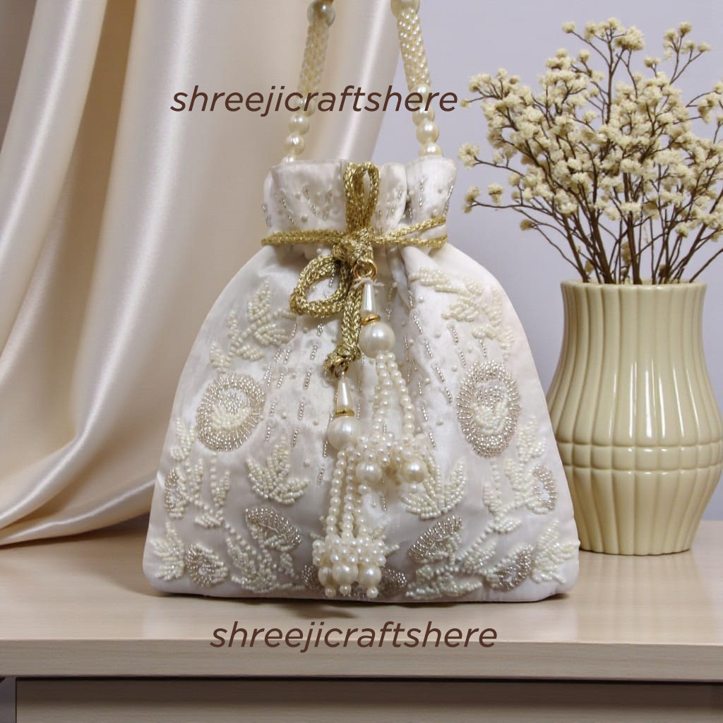 Handcrafted Heavy Potli Bag | Indian Bridal Clutch Purse | Elegant Wedding & Party Accessory