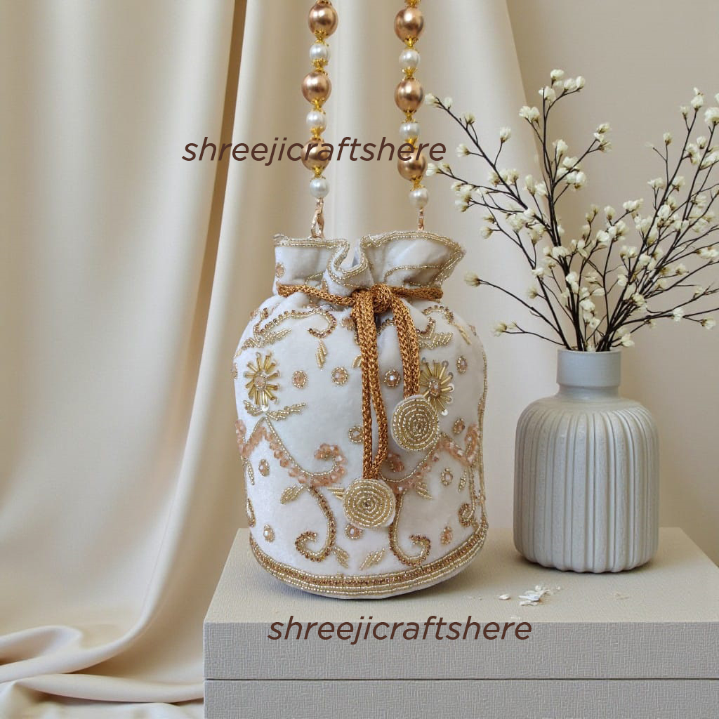 Premium Heavy Potli Bag with Rich Embroidery | Designer Ethnic Pouch for Weddings & Special Occasions - Image 8
